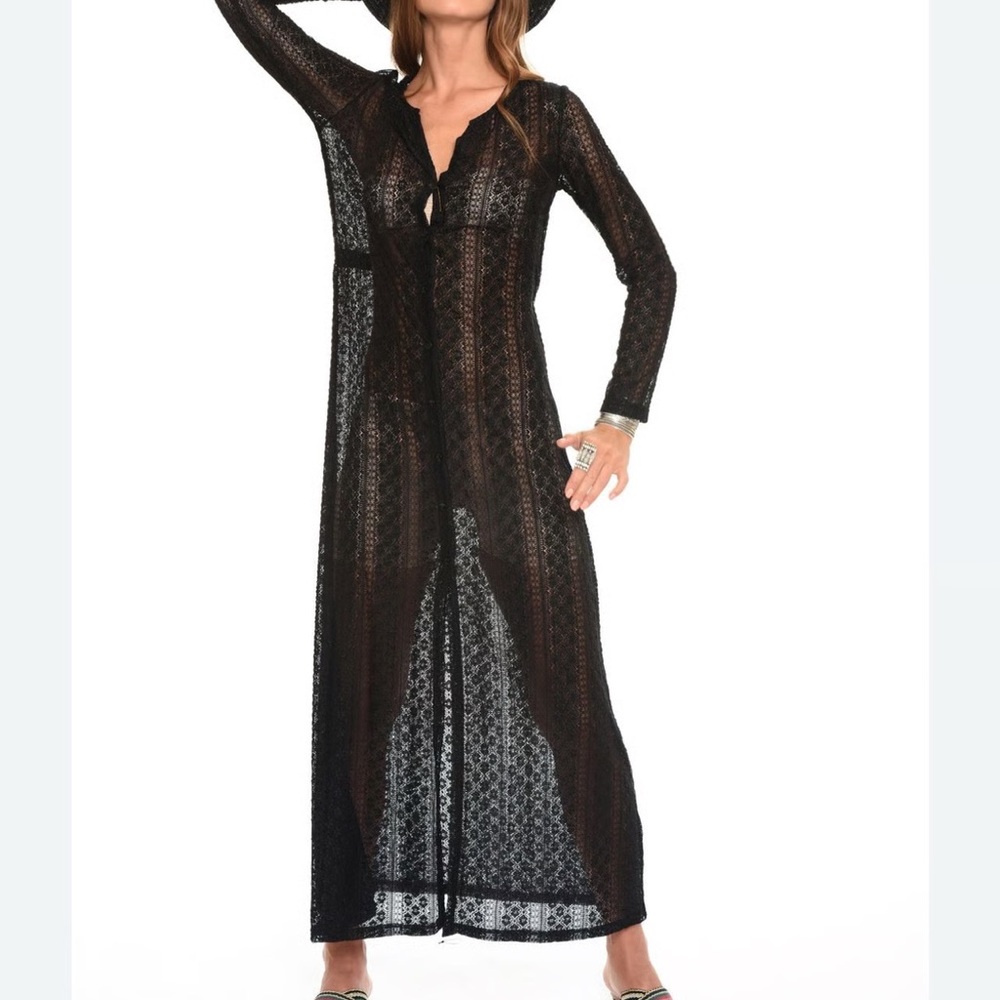 Muche Muchette Lace Long Sleeve Cover-Up